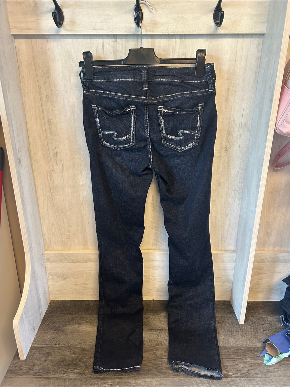 Silver Jeans Dark Indigo Bootcut Jeans with Contrast Stitching